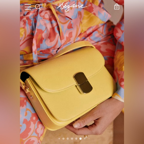 Sezane Mini Milo Classic Pastel Bag. Butter Yellow color - Picture 8 of 12